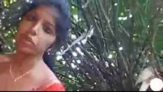 Telugu school teacher eating modda in forest