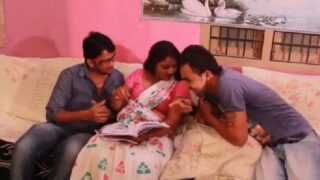 Tuition lo telugu teacher tho group sex